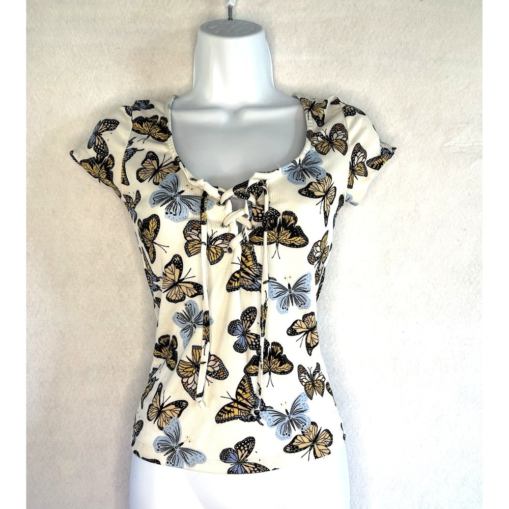 Y2K Fairy Nature All over print butterfly tshirt Small